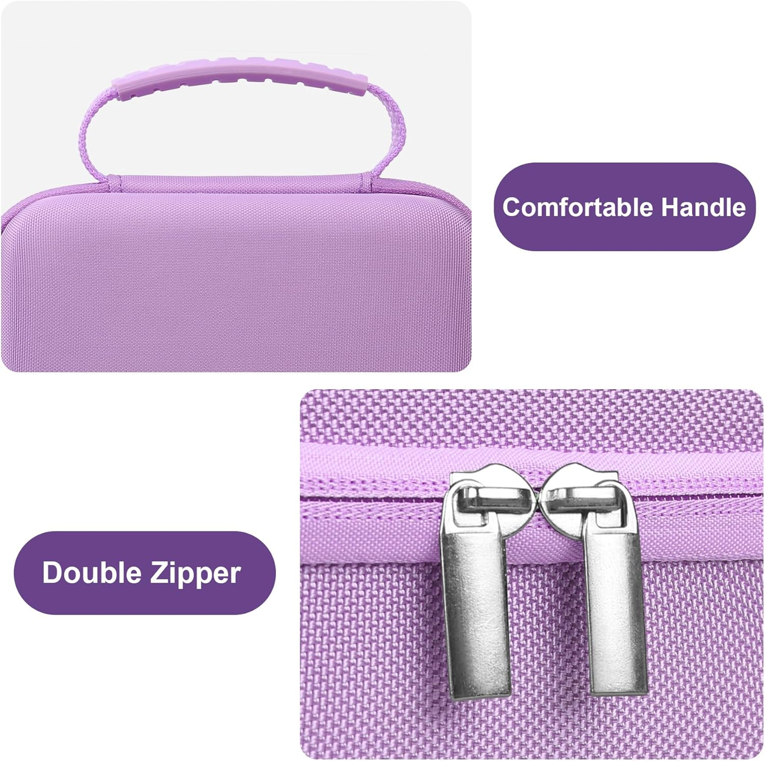 Canboc Kids Camera Case for Mgaolo/Omebel/Zoney/Weefun/Phnixgam/Seckton Instant Print Camera, Children Digital Camera Bag Fit Print Paper, Colorful Pen, USB Cable, Purple (Case Only) image number 3