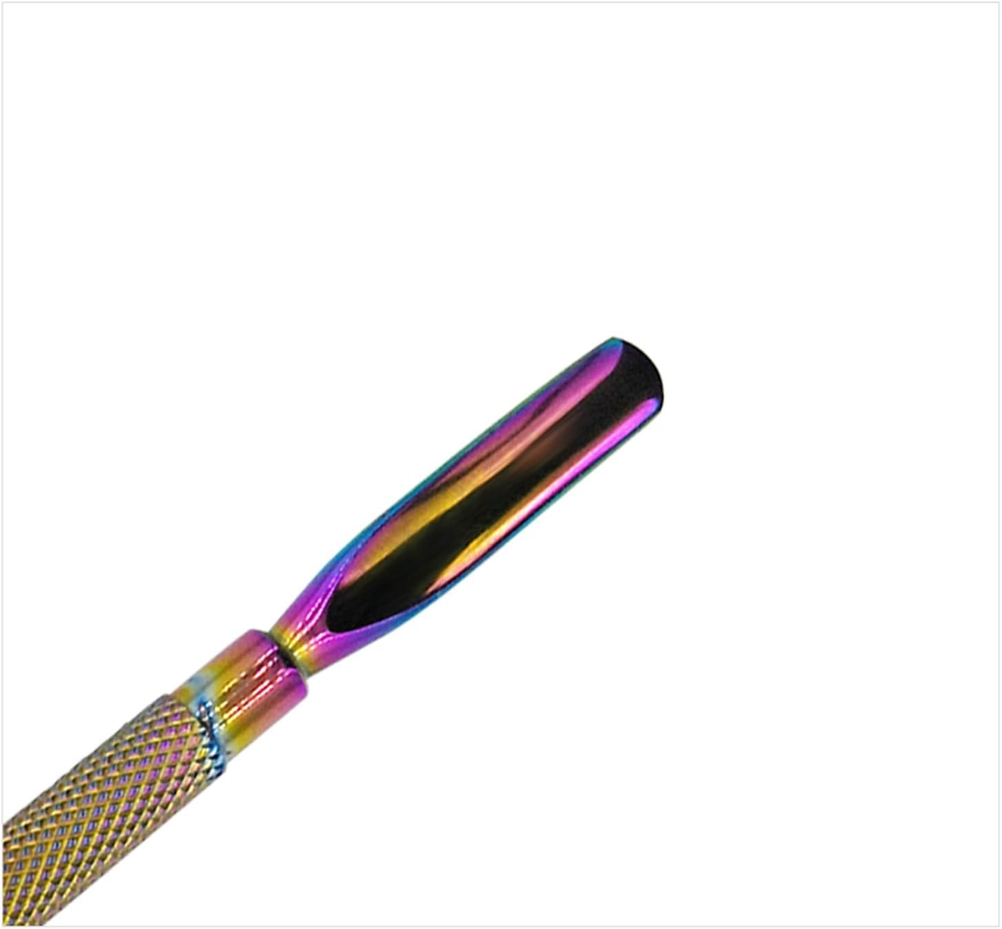 Rainbow Stainless Steel Nail Cuticle Pusher Double Ended Cuticle Remover Cleaner Manicure Pedicure Tool image number 5