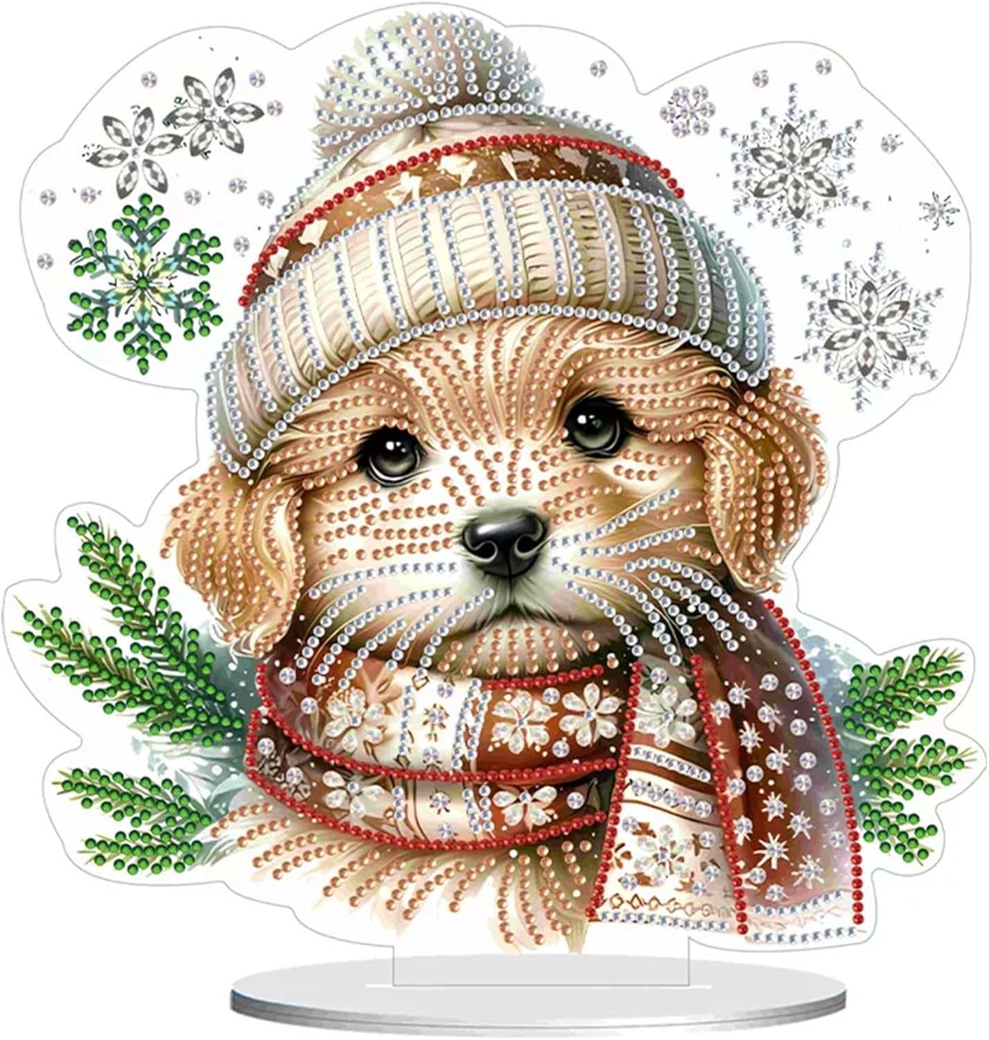 Syntego 5D DIY Christmas Tree with Yellow Ribbon Diamond Painting Kit Crystal Rhinestone Acrylic Table Top Decoration (Xmas Tree 3)