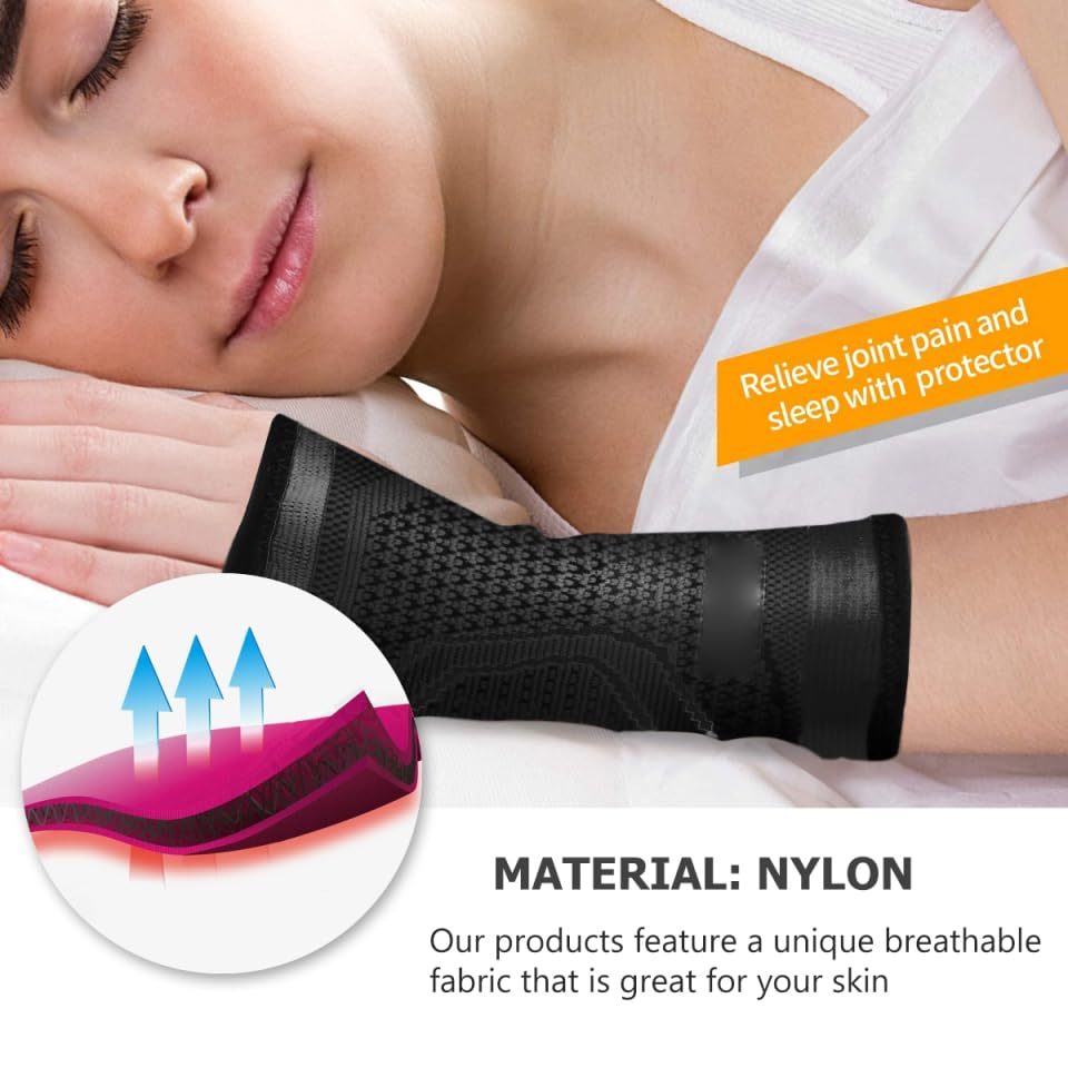 Mobestech 2Pcs Compression Palm Wristlet Wrist Sleeves Carpal Tunnel Wrist Brace Wrist Wraps image number 2