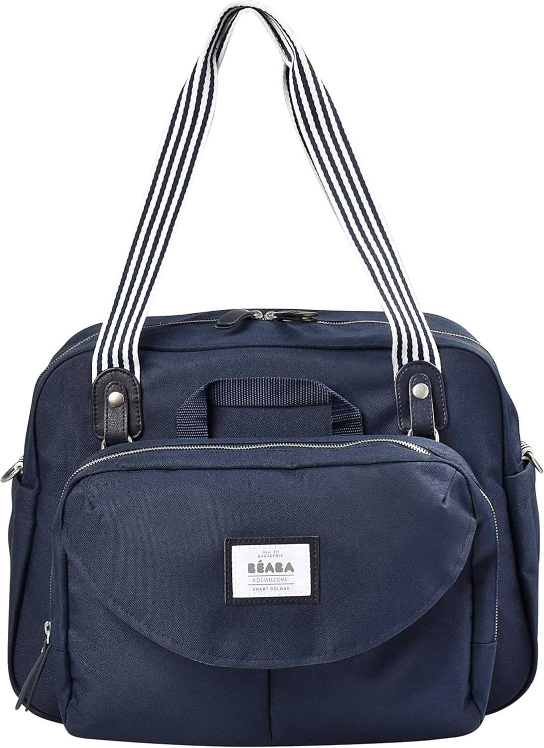 B&eacute;aba, Gen&egrave;ve II 940271 Modular Changing Bag with Multiple Compartments, Removable Front Pocket, Changing Mat, Insulated Lunch Bag, Pram Attachment System, Sage Green