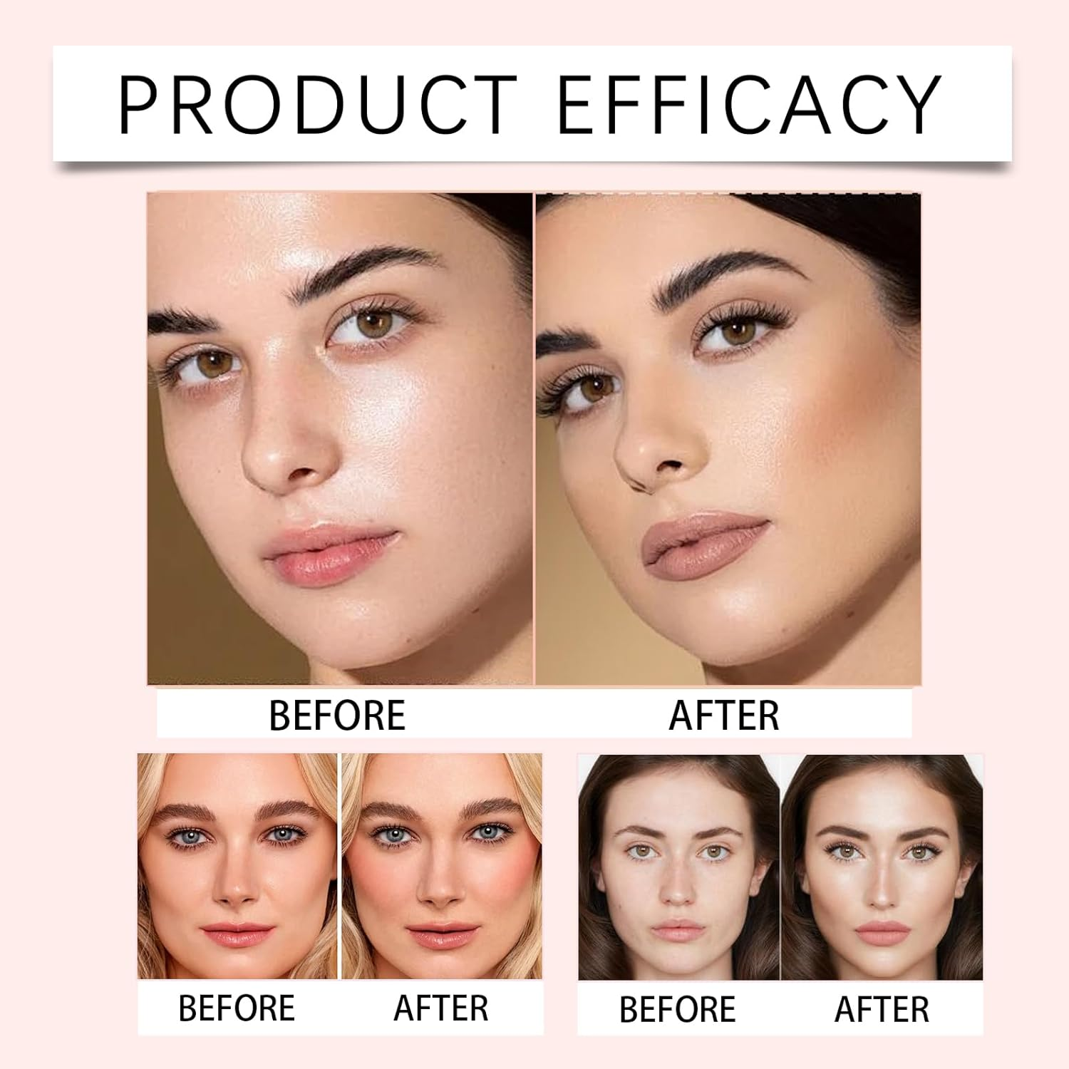 Baked Makeup Palette,Full Size Baked Palette - Includes Bronzer,Blush,2 Highlighters and 3 Eyeshadows,Multi-Purpose,Highly Pigmented,Long-Wearing image number 5