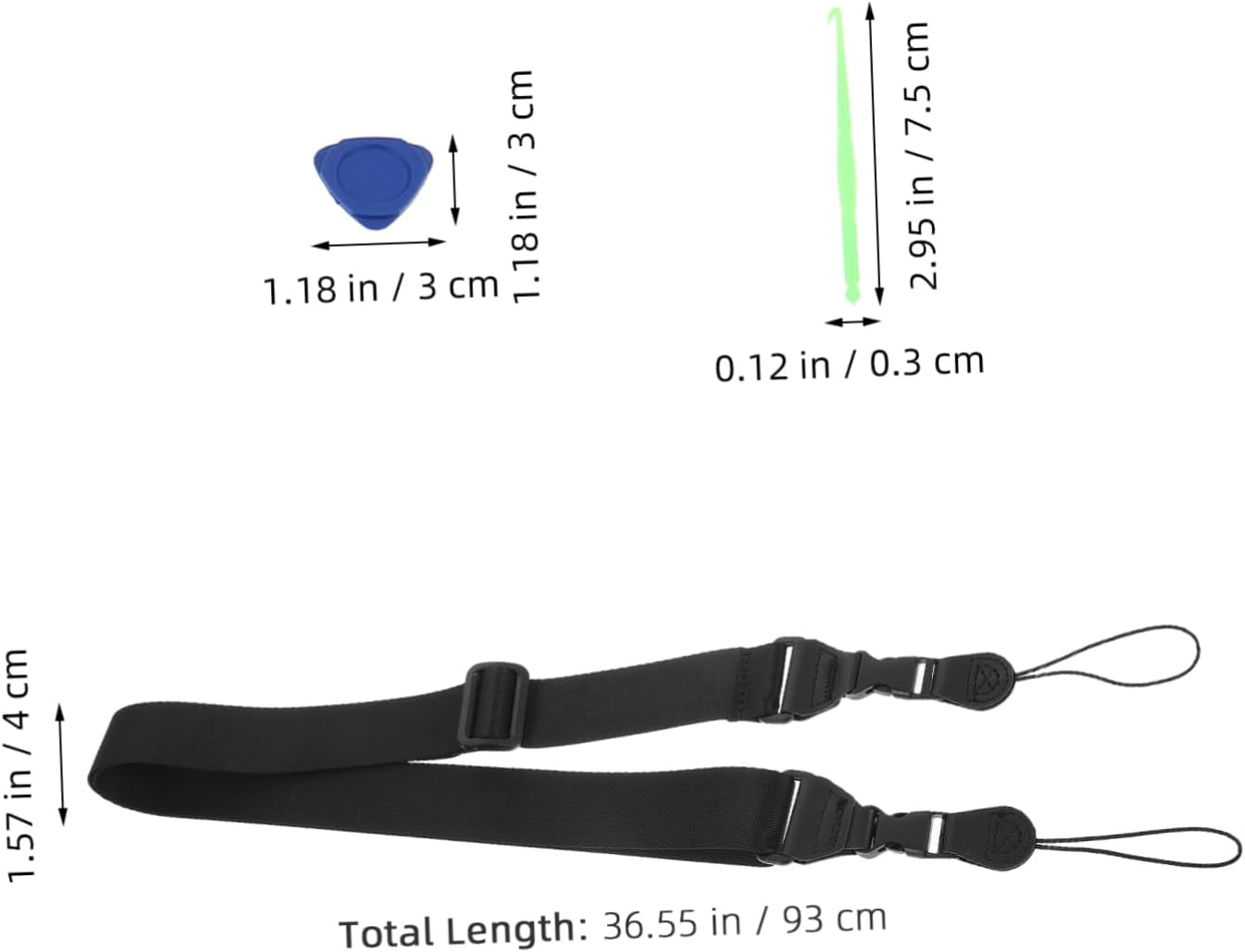 CIYODO 3Pcs Adjustable Nylon Shoulder Straps for Camera, Tablet, Laptop Bags Comfortable Padding, Wide Crossbody Lanyards for Travel, Work, Outdoor Use image number 1