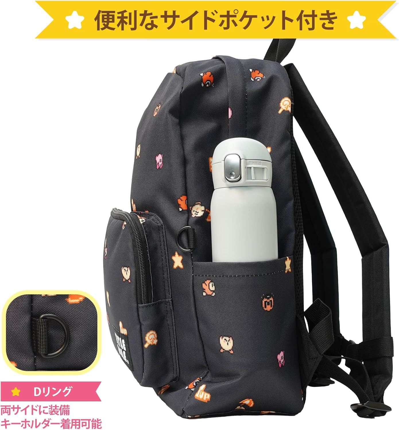 Title Roll Kirby Star Backpack, Kirby, Waddledi, Dot, Icon, A4 Storage, Junior and Kids - Lavender image number 2