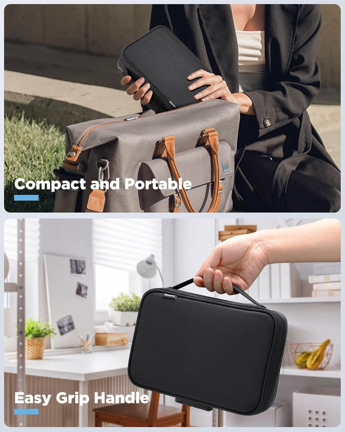 Zannaki Big Capacity Storage Pouch Marker Pen Pencil Case Simple Stationery Bag Box Art Tool & Sketch Storage Boxes for Bullet Journal Middle High School Office College Student Girl Women Adult Teen image number 6