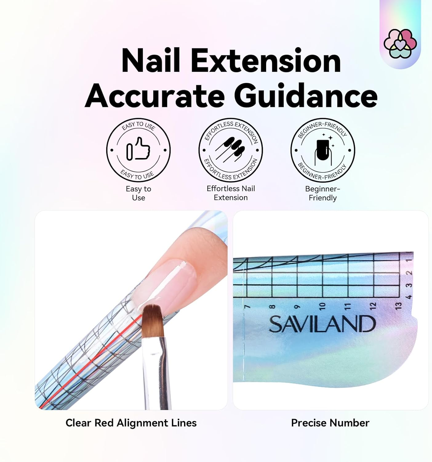 SAVILAND Long Length Nail Forms: 100Pcs Professional Poly Gel Nail Forms Sturdy Nail Extension Forms Paper Nail Forms Self-Adhesive Nail Model Stencils for Acrylic Nails Builder Nail Gel Nail Art image number 3
