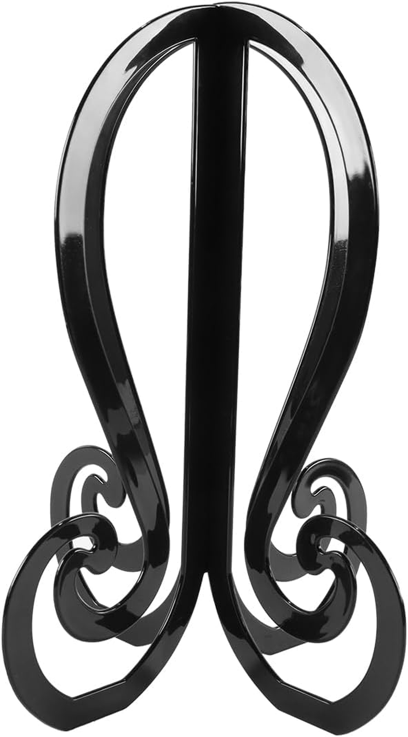 Gorise Wig Stand, Foldable Headstand, Portable and Durable Wig Holder for Short Wigs, Hats, Cosplay, Travel, Black image number 1