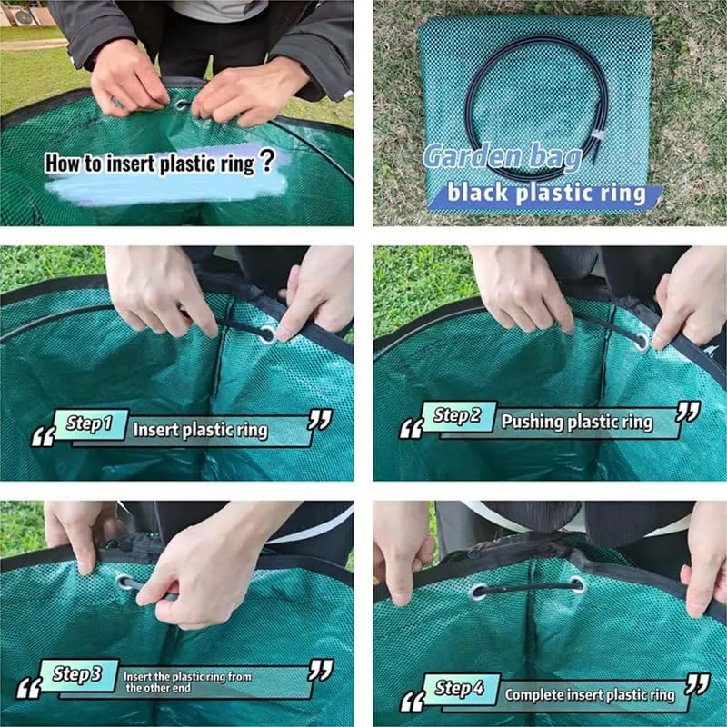 AIMALL 300L Garden Deciduous Bag with Lid, Large Garden Garbage Collection Bag for Branches, Leaves, and Compost, Flip Open Design for Easy Access image number 6