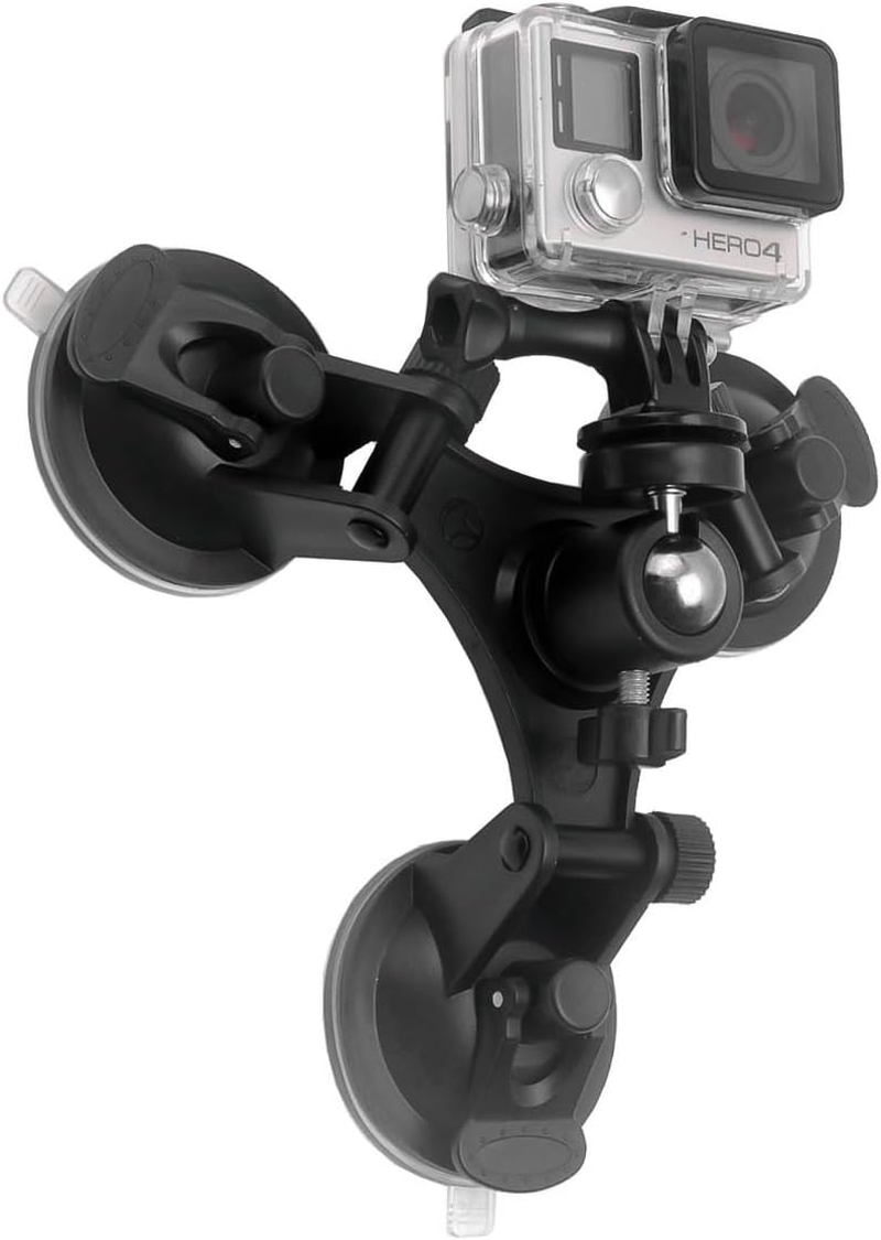 Namvo Triple Suction Cup Holder Camera Mount for Glass, Car Windshield, Compatible with 1/4 Inch Screw Cameras image number 2