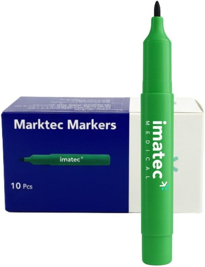 Skin Markers &ndash; Box of 10 Mini Marker Pens for Dermal Filler, Tox & Aesthetic Marking &ndash; Easily Removed with Alcohol or Soap &ndash; Precise, Visible Skin Mapping (WHITE) &ndash; Imatec (White, White) image number 3
