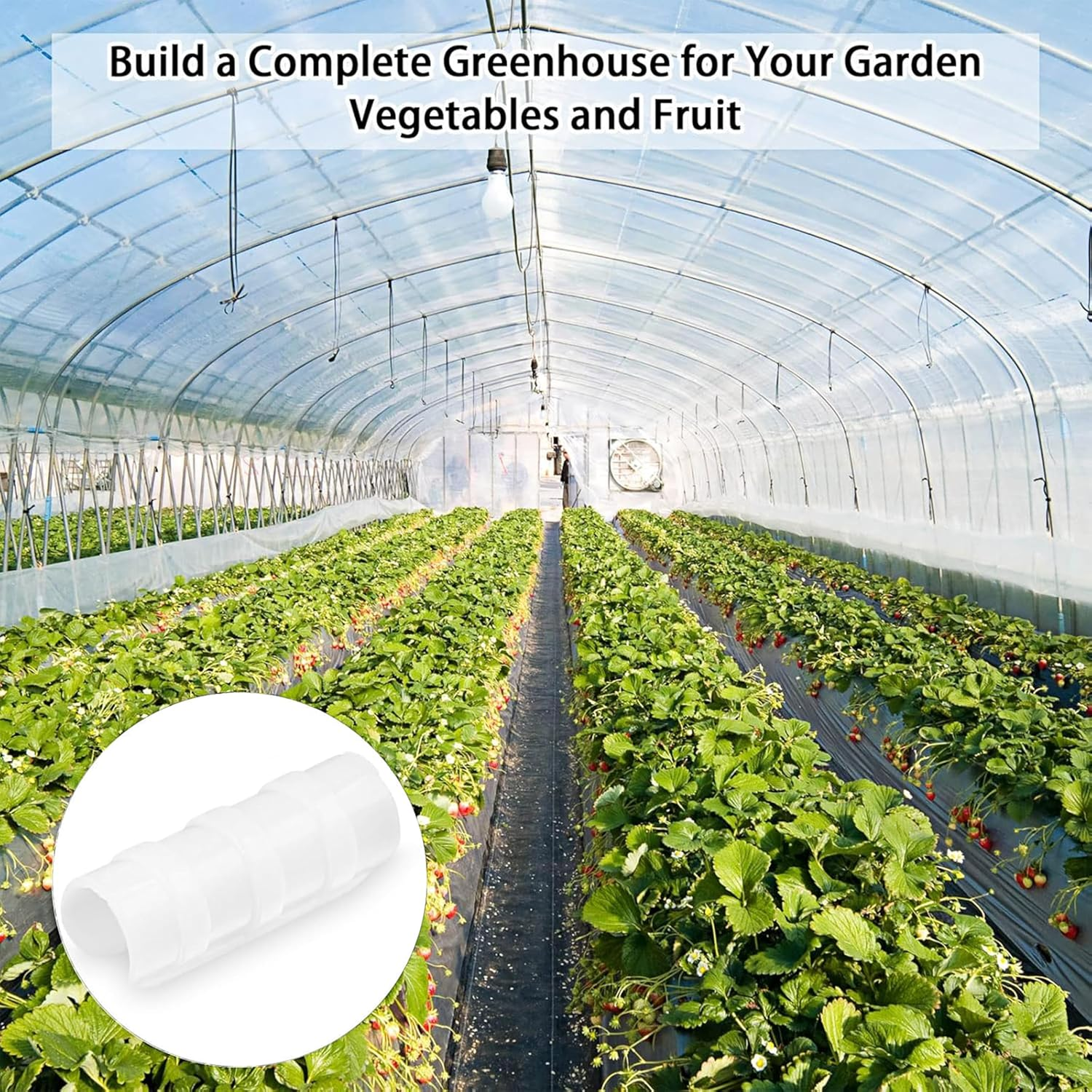 80PCS 1 Inch Greenhouse Clips - Heavy Duty ABS Plastic Clamps for PVC Pipe,Greenhouse Film,Sunshade Nets,Gardening & Farming (White) image number 6