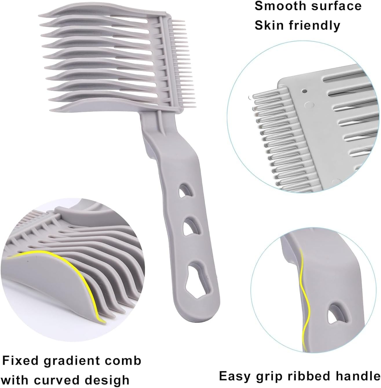 Barber Cutting Comb Men'S Fade Comb, 2Pcs Fade Comb Blend Friend Fade Comb,Barber Fade Comb Barber Cutting Comb,Curved Positioning Clipper Comb,Barber Barber Fade Comb Curved Positioning Comb for Men image number 5
