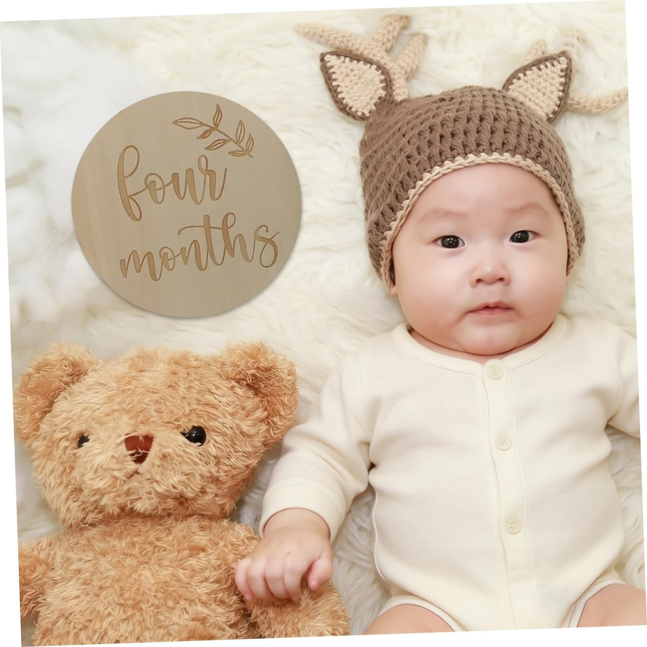1 Set Growth Cards Natural Monthly Photo Props for Newborns Record Every Stage of Your First Year for Memorable Photography image number 3