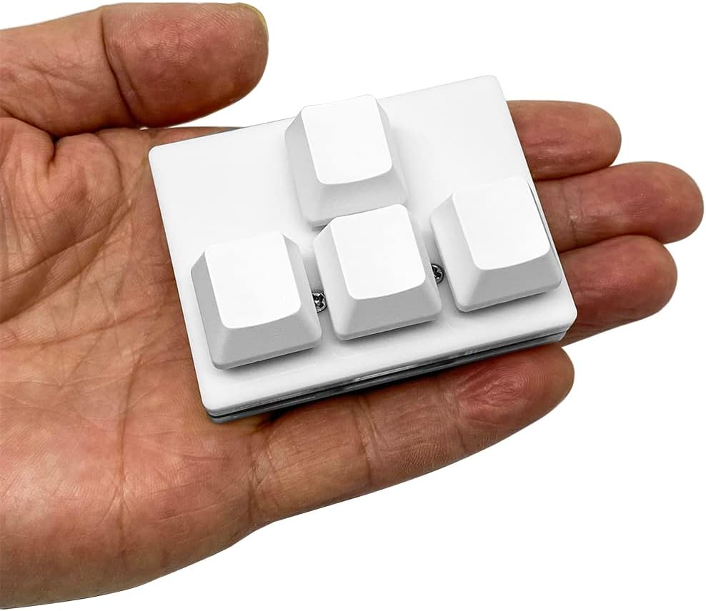 QINIZX USB Mini 4-Key Keypad One-Handed Mechanical Gaming Keyboard Programming Macro Pad RGB Keypad for Windows Mac OSU HID Standard Keyboard, Cherry Shaft, Hot Swappable Switch with 1.5M USB Cable image number 1