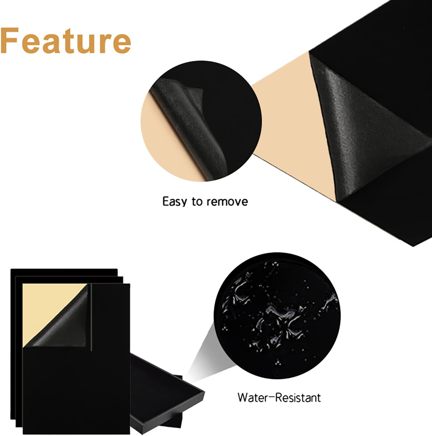 Yaohui 3-Pack Self-Adhesive Felt Sheets, Peel & Stick, A4 Size (8.3" X 11.8", Black) - Blue image number 3