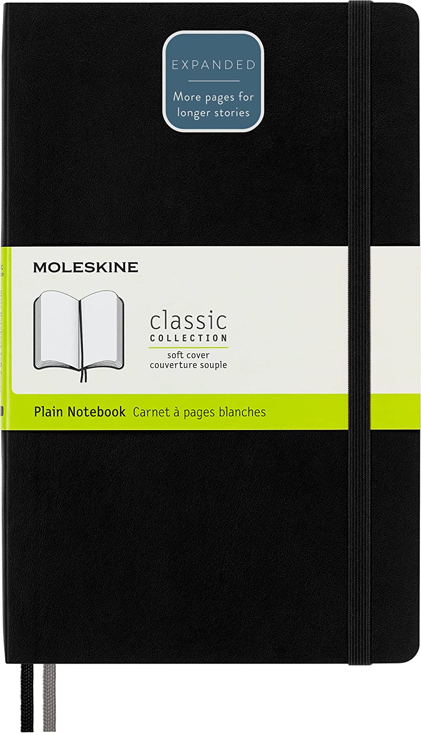 Moleskine - Classic Soft Cover Notebook Expanded - Plain - Large - Black image number 5