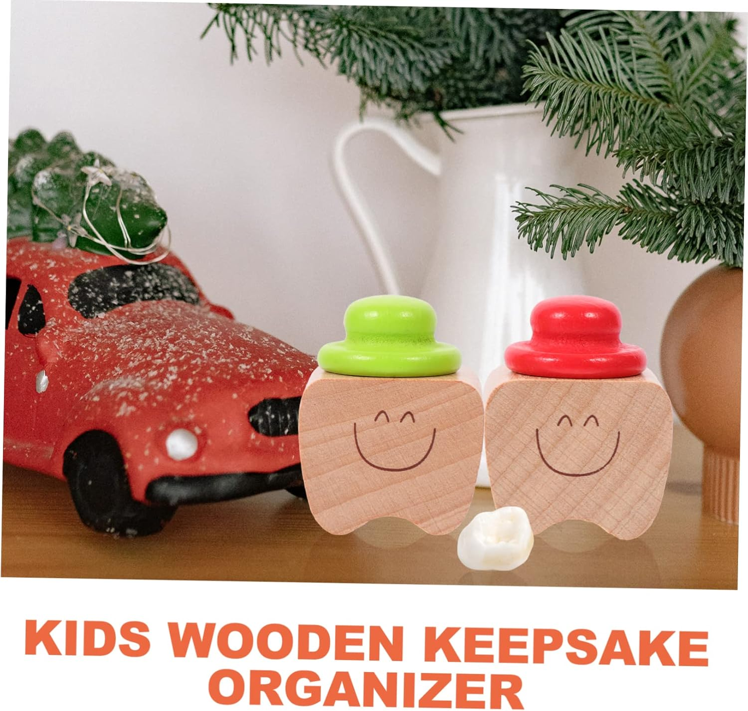 4Pcs Keepsake Organizer Wooden Tooth Holders for First Tooth Storage Durable Supplies Unique Present for Shower Birthday image number 1