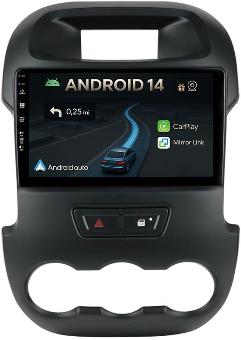 Car Stereo Radio for Ford Ranger 2012-2016 - 9 Inch Wireless Carplay&Android Auto GPS Wifi Bluetooth FM Backup Camera SWC (Fit for Bose System), 2+32Gb,Android 14 image number 1