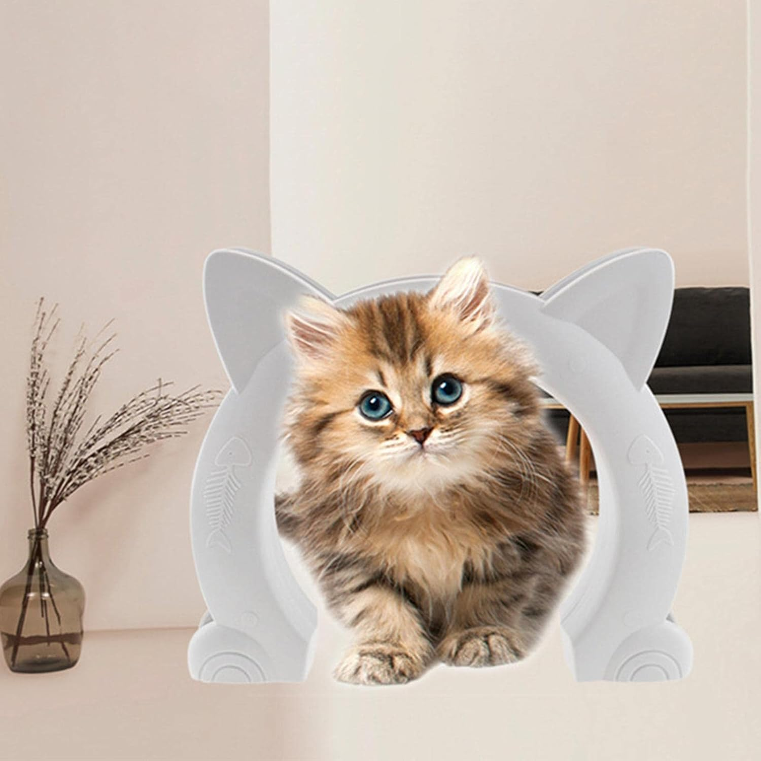 Cat Doors for inside - 2 Way Cat Corridor Pet Door,Pet Door Install Easily with Screws, Privacy for Cat Litter Box or Automatic Feeder Pisole image number 2