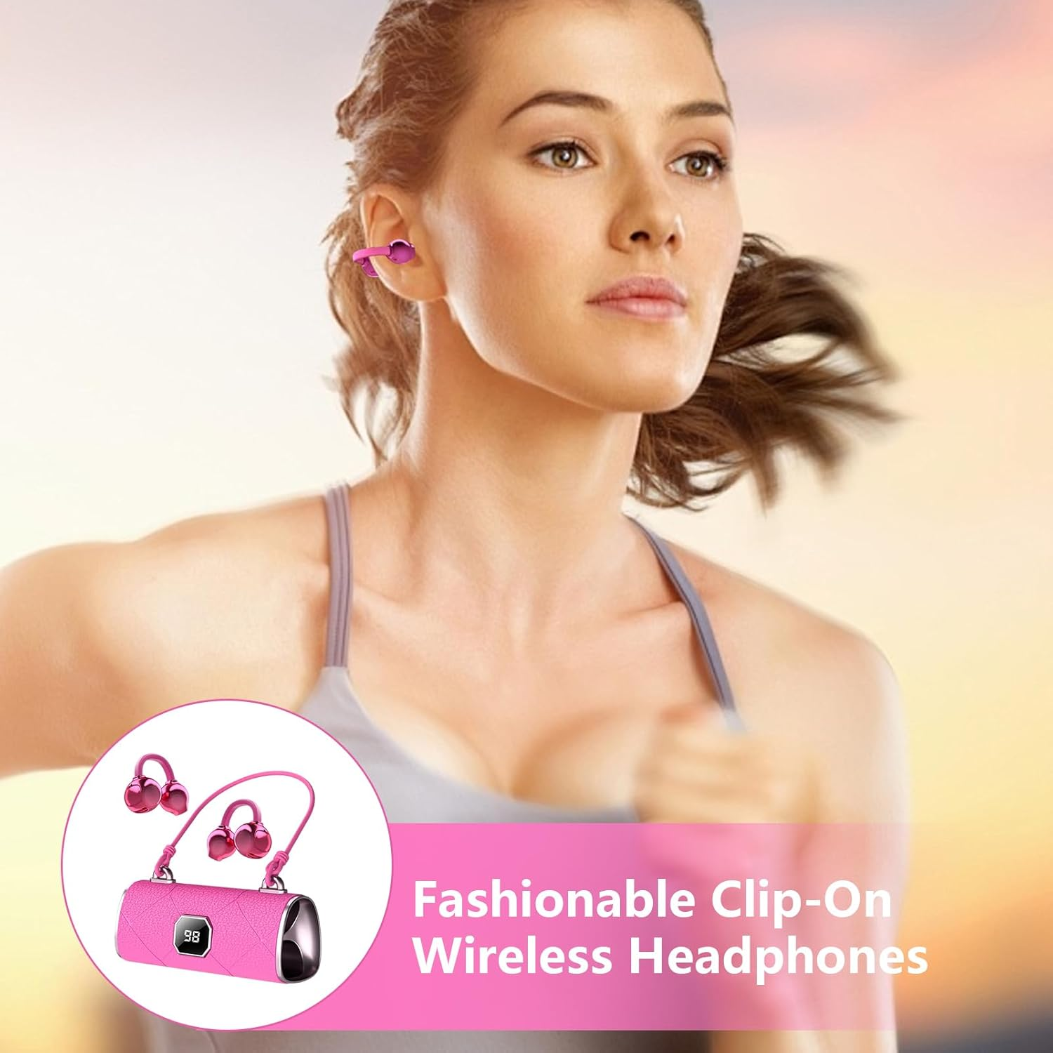 Mlqkpwy Clip on Ear Buds - Handbag Clip on Earbuds Wireless - Noise Cancelling Headphones for Women Sports Workout Gym Running Cycling Travel Outdoor Commuting Birthday Work image number 5