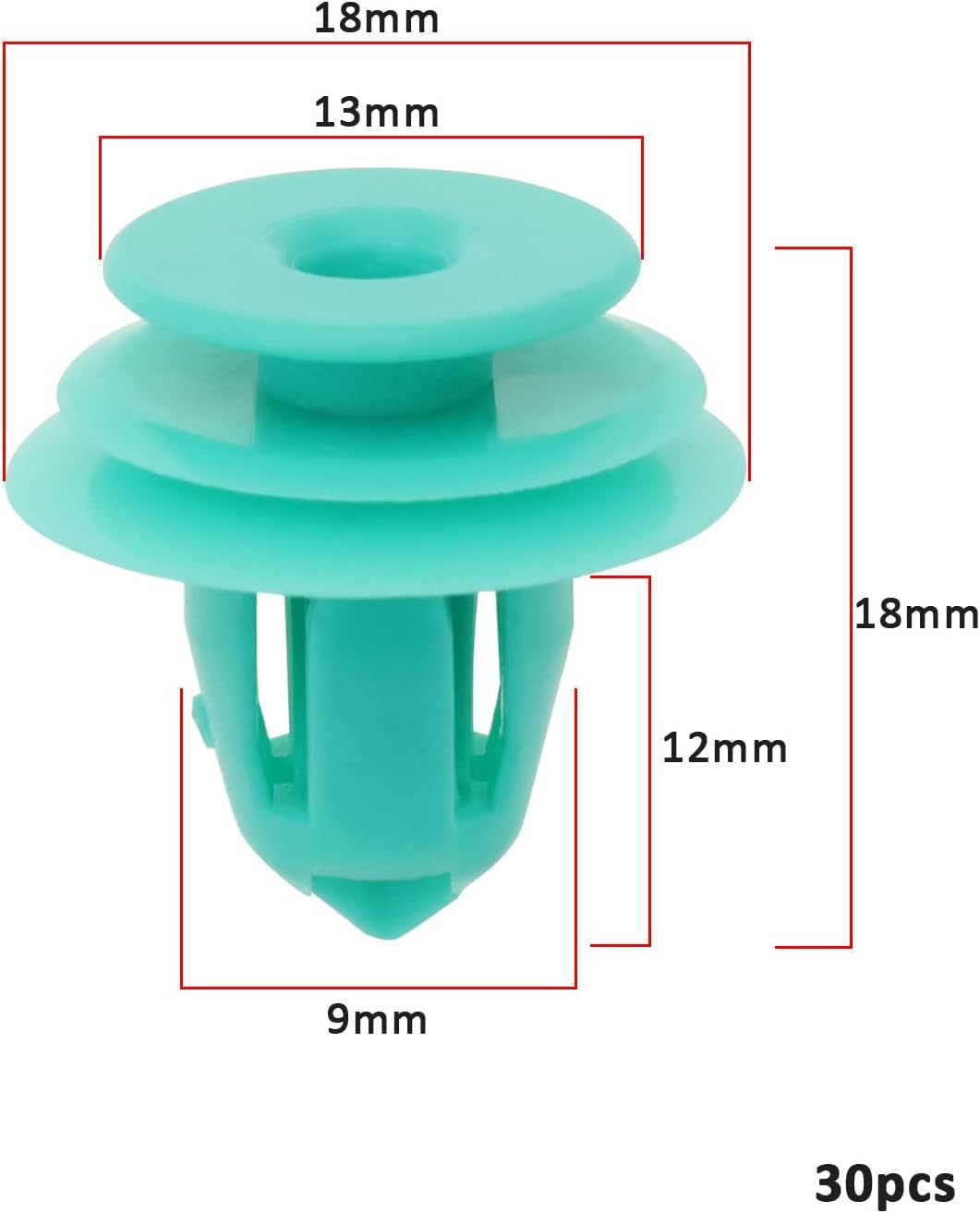 OTOTEC 30Pcs Door Inner Lining Panel Decorative Clip Protective Door Panel Fixing Clip 91560SZW003 Compatible with Honda Accord Civic Jazz and CR-V, Green image number 6