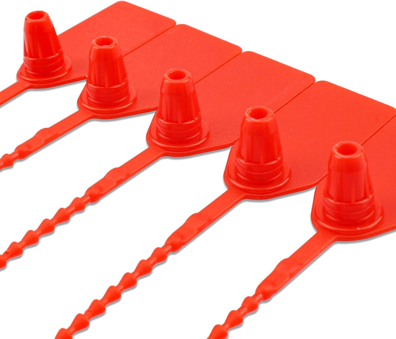 Cozy Core Plastic Tamper Proof Seals, 250Mm Disposable Self-Locking Zip Ties for Fire Extinguishers, Pull Tite Security Tags (Red) (100 Pack)