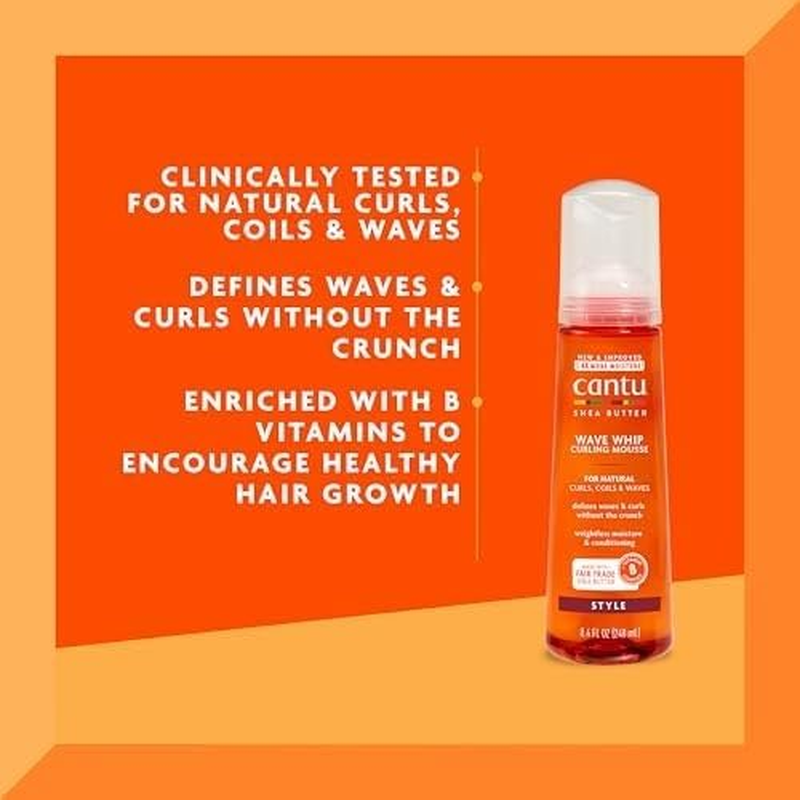 Cantu Wave Whip Curling Mousse for Natural Hair with Pure Shea Butter, 8.4 Fl Oz (Pack of 2) image number 4