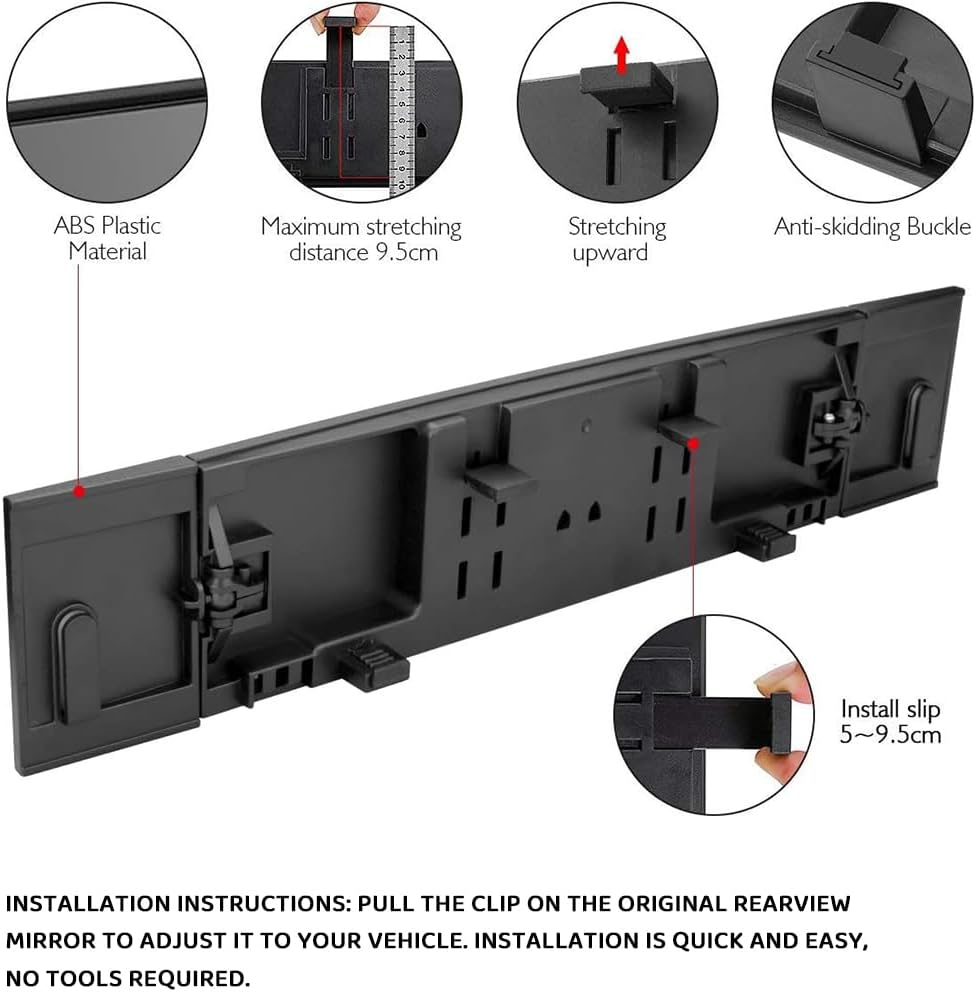 Car Tri-Fold Wide Angle Blind Spot Rearview Mirror &ndash; Foldable 3-Sided Interior Panoramic Anti-Glare Clip-On Mirror for Cars, Suvs, Trucks, Universal Fit image number 2