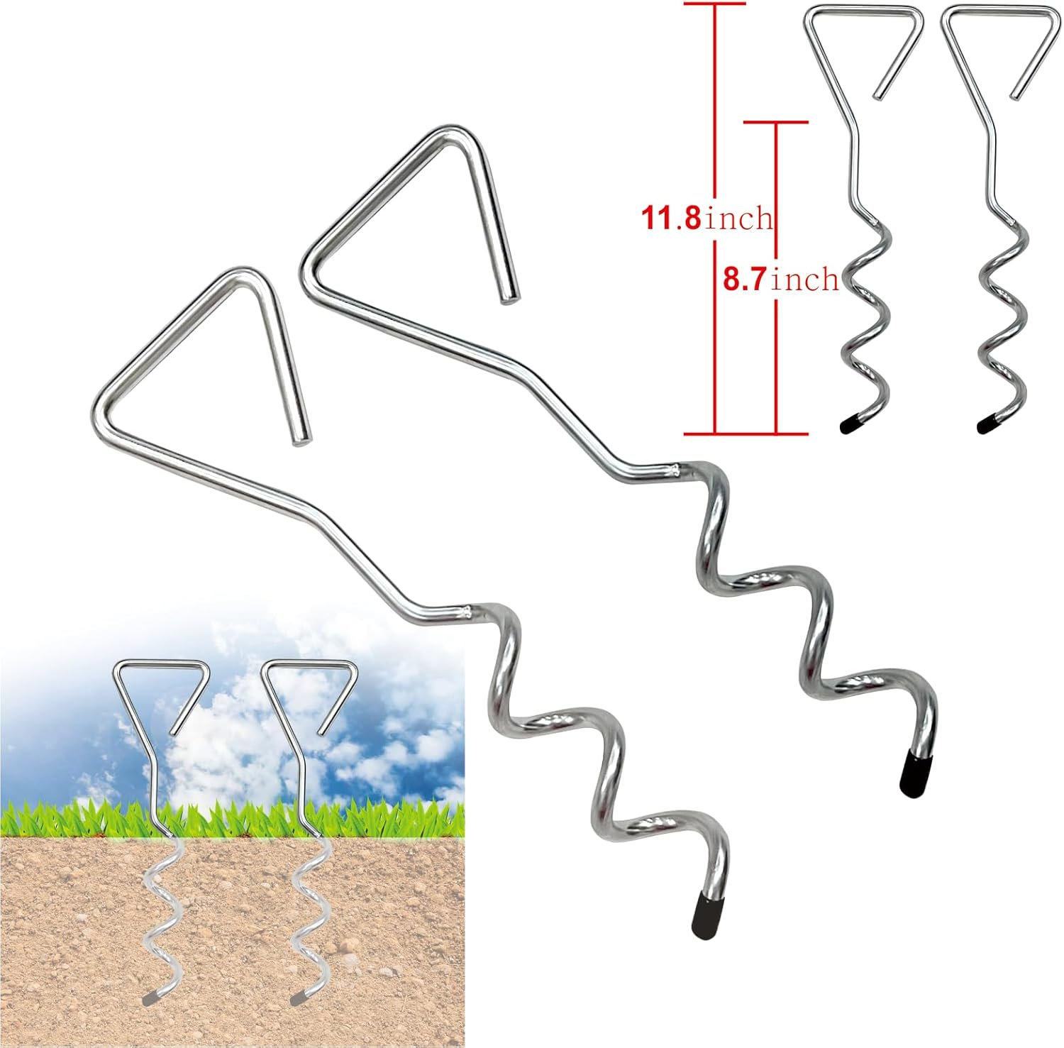Dulepax Rv/Camper Awning Tie down Anchor Kit