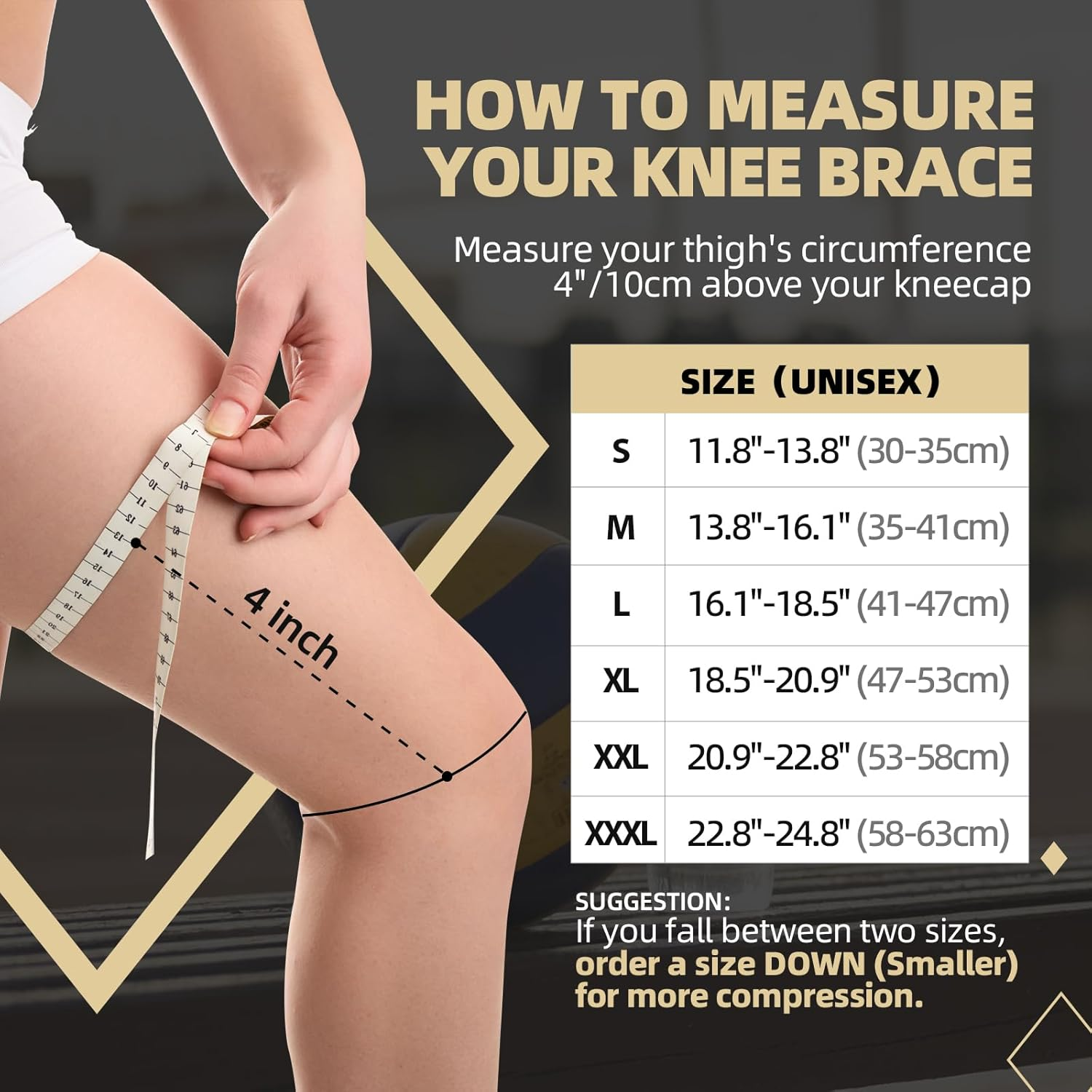 Copper Knee Braces for Knee Pain Women & Men - 2 Pack Knee Brace Compression Sleeve, Best Knee Support for Arthritis Pain,Meniscus Tear, Running,Working Out,Acl,Mcl,Pain Relief image number 3