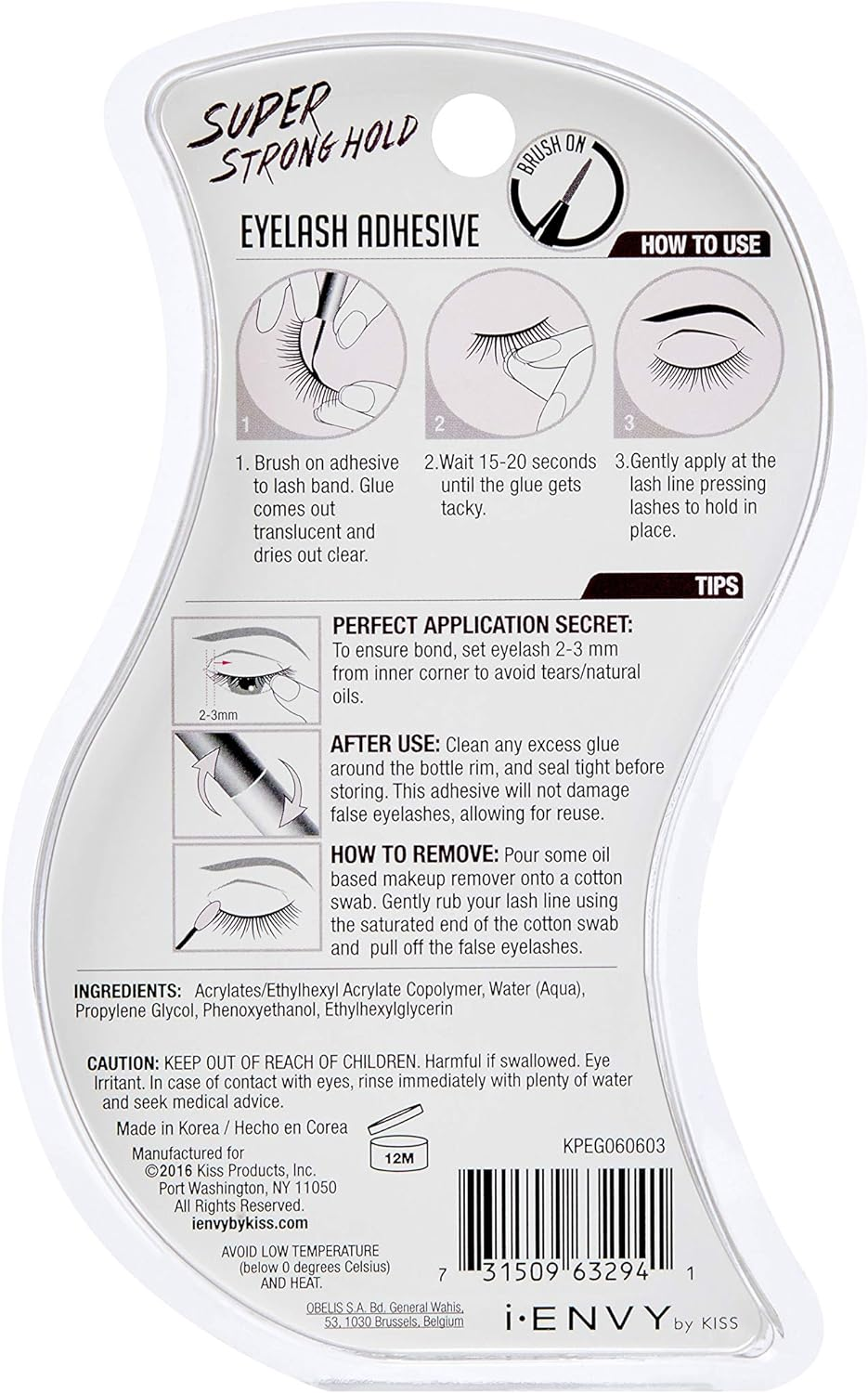 KISS I Envy Eyelash Adhesive Super Strong Hold Clear KPEG06 (3 PACK) image number 5