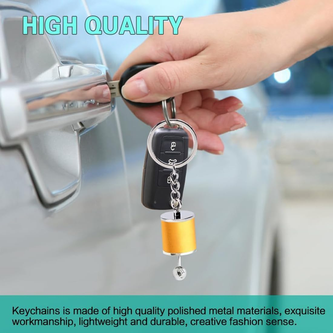 Car Shifter Gear Keychain, Creative 6 Speed Manual Transmission Shift Lever Keyring, Car Keychain Key Ring Auto Gearbox Shifter Key Chain image number 2