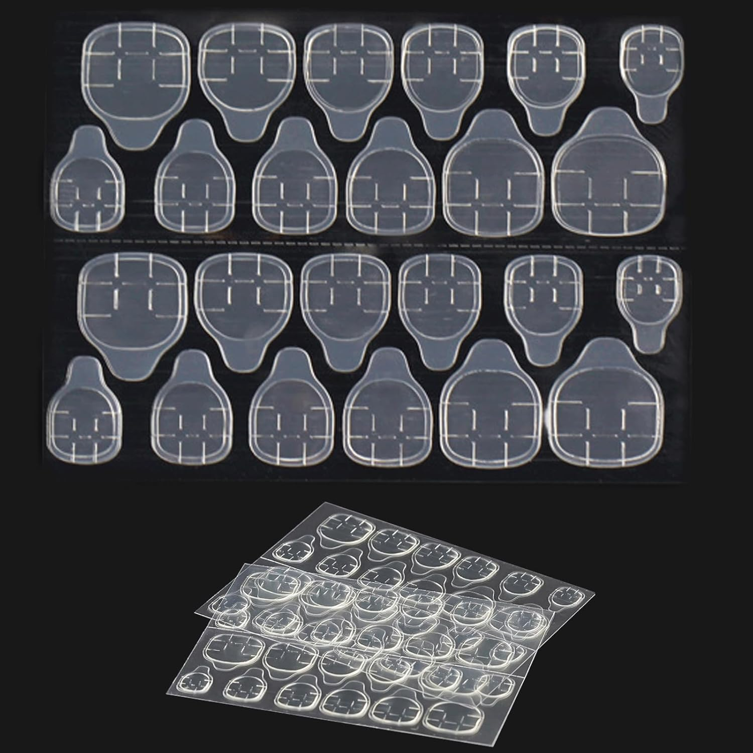 40 Sheets Transparent Nail Adhesive Tabs, Super Sticky Transparent Flexible for Manicure，Waterproof Breathable Jelly Double Sided Adhesive Tabs(960 Pieces) image number 4