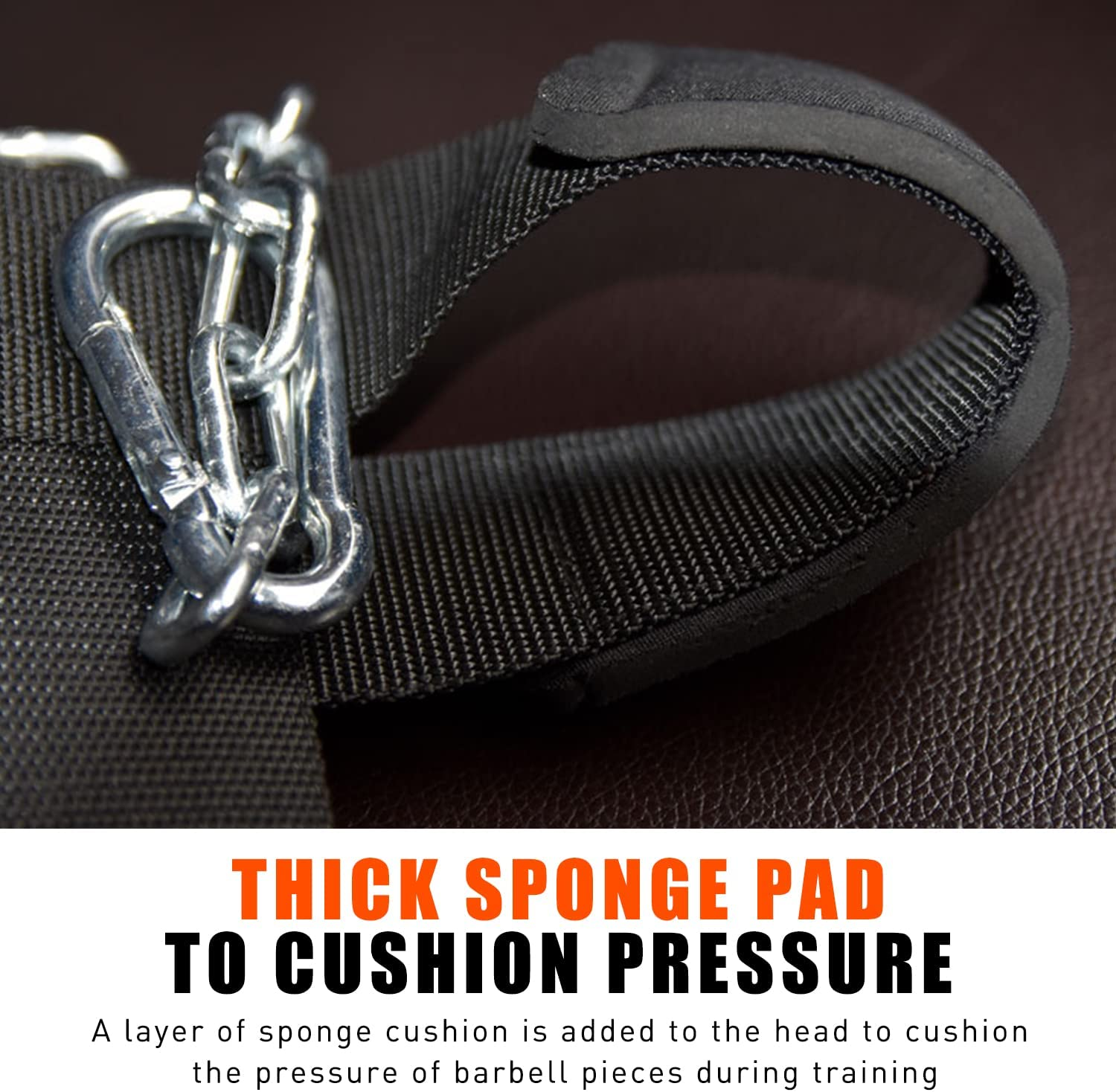 Neck Harness, Increases Neck Core Strength and Supports Injury Recovery - Neck Exerciser with 30" Heavy Duty Steel Chain, Adjustable Head and Chin Neoprene Strap, Neck Trainer for Home and Gym