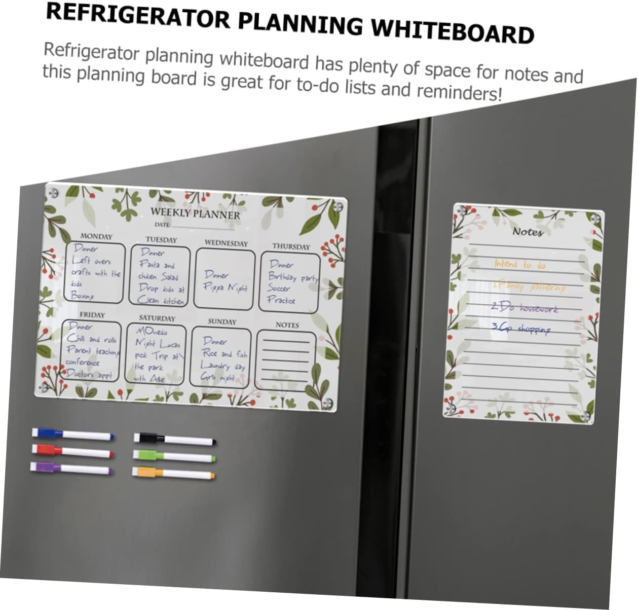 HAPINARY Erasable Magnetic Board for Fridge Weekly Calendar Planning Board Memo Board Perspex Magnet Dry Erase Kitchen Acrylic Magnetic Board Markers