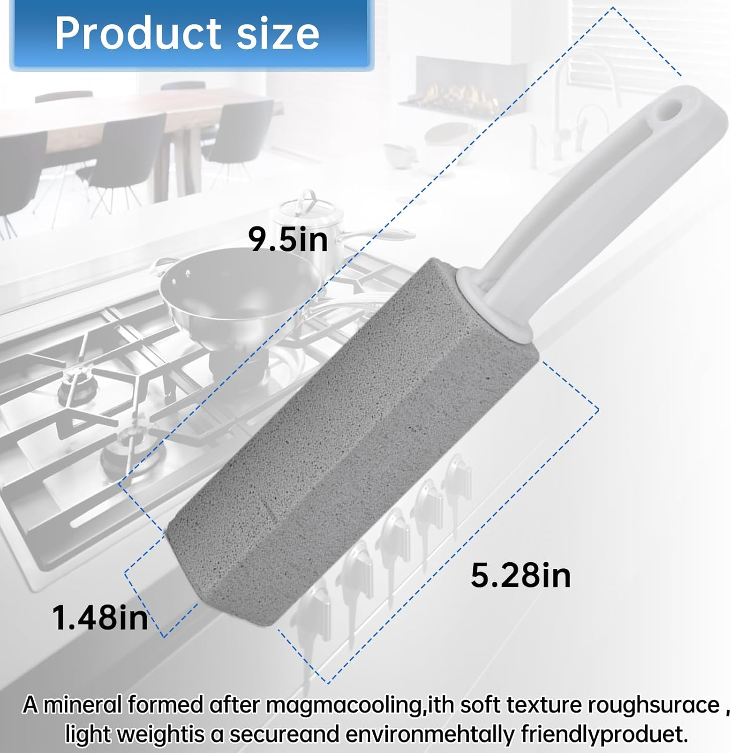 Cleaning Pumice Stone for Stove Grates, Water Rings and Stains Removal (2 Pack) image number 2