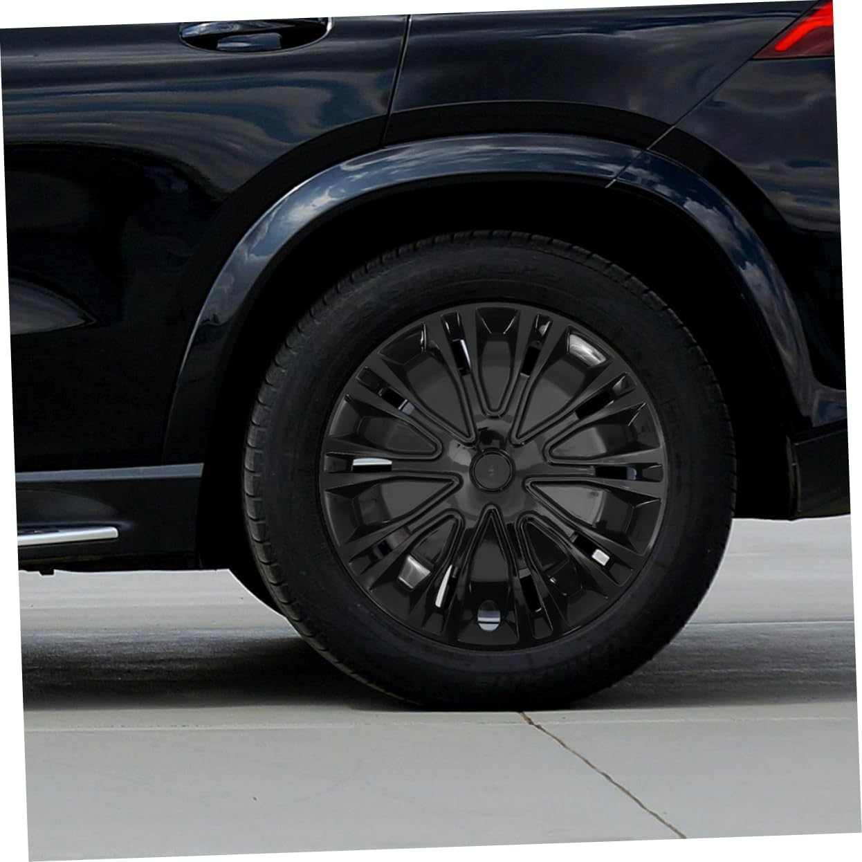 MOLUCKFU 15-Inch Black Automotive Wheel Hub Covers Universal Decorative Car Hubcaps for Vehicle Rim Protection and Repair Accessories image number 4