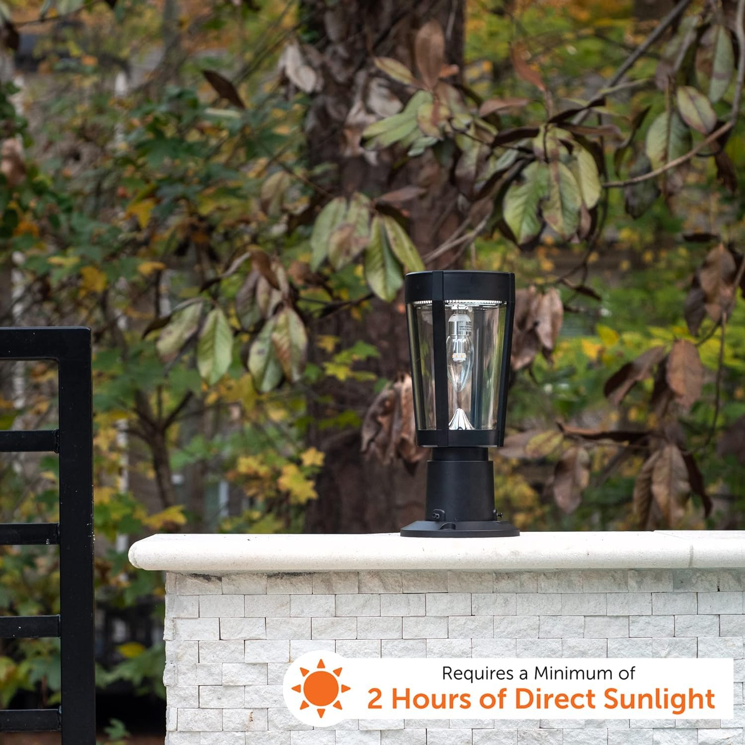 Gama Sonic Amphora Bulb Solar Post Light &ndash; Contemporary Outdoor Lamp with Pier Mount and 3-Inch Fitter for Lamp Posts, 120 Lumens, 12B50023