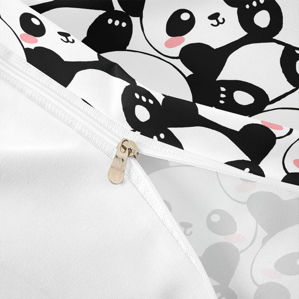 Erosebridal Kid Duvet Cover Twin, Cute Panda Bedding Set for Bedroom Decor, Kawaii Black White Bear Comforter Cover, Giant Panda Bedding Comforter Set, Cartoon Bedding Set for Childern Boys Girls image number 1
