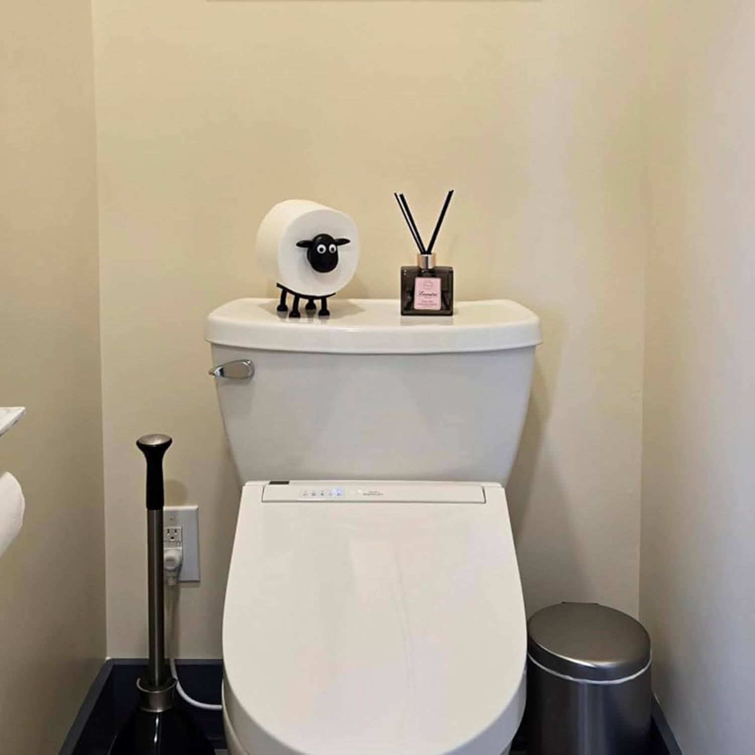 Decorative Sheep Toilet Roll Holder, Set of 3, Black and White image number 2