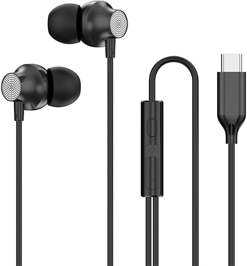 USB Type C Headphone Wired with Mic Replacement for Fire Max 11, Kindle Scribe, Samsung Galaxy S24 Ultra plus A54 5G, Earphones C Type Earbuds Microphone for Tablets Cellphones USB Ear Buds image number 3