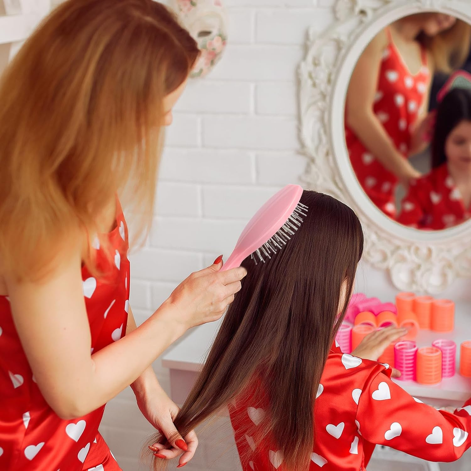 Wig Brushes for Synthetic Hair, Metal Bristle Doll Hair Brush Air Cushion Scalp Brush Gua Sha Hair Brush Wire Hair Brush anti Static Wig Comb for Human Hair, Professional Extension Brush for Women