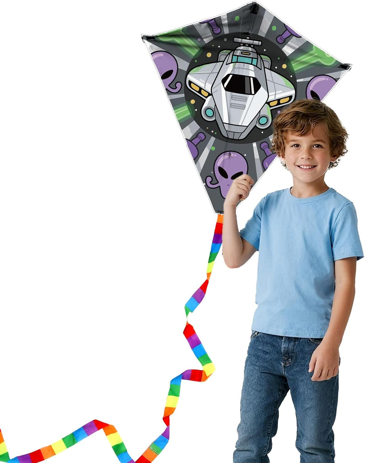 Colourful Kite for Kids & Adults, Easy to Fly Kids Kite for Beach Trip Park Outdoor Family Games and Activities image number 4