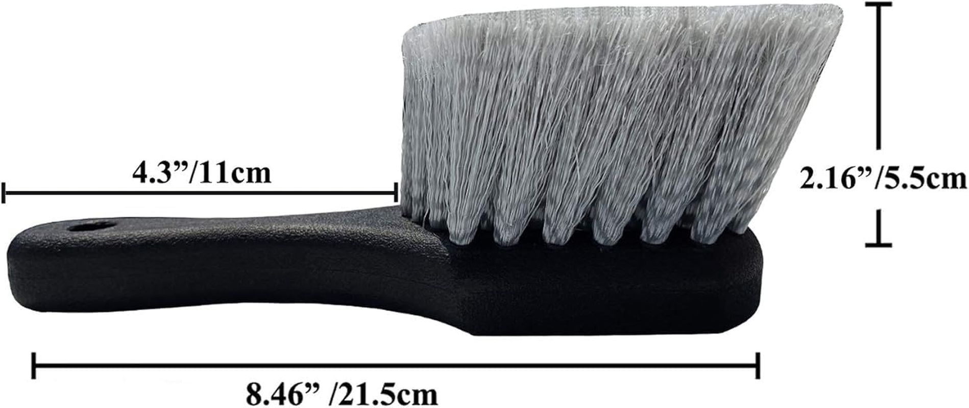AIJOY Wheel & Tire Brush for Car Rim, Soft Bristle Car Wash Brush, Cleans Tires & Releases Dirt and Road Grime, Short Handle for Easy Scrubbing Black