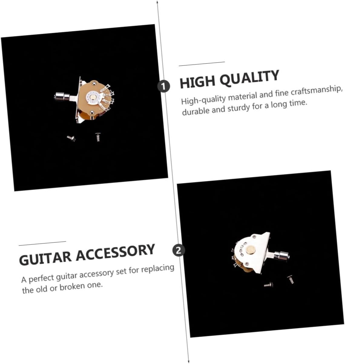 Totority 3 Way Pickup Lever 1 Set Switch Cap Guitar Accessories Alloy Three Way Pickup Lever image number 2