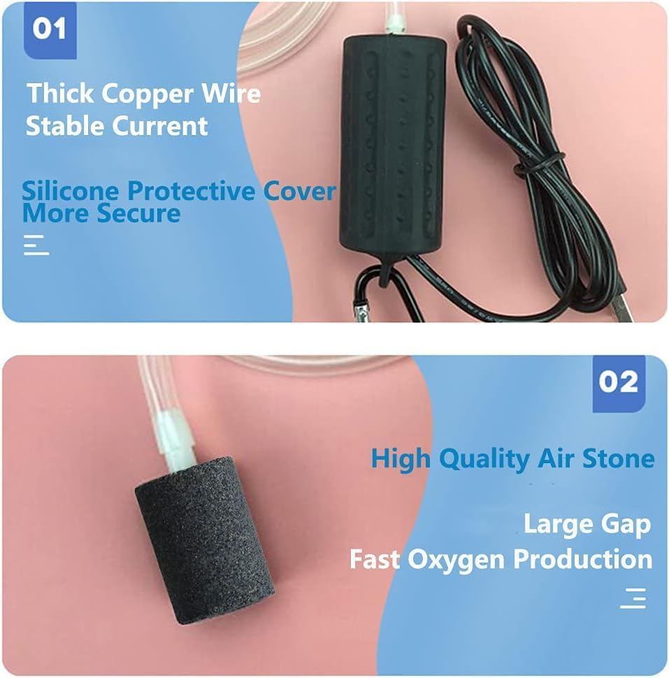 5V Mini Aquarium Air Pump Usb,Portable Mini USB Aquarium Fish Tank Oxygen Air Pump Mute Energy Saving Supplies Accessories,Small Silent Aquarium Air Pump,Fish Tank Air Pump image number 5