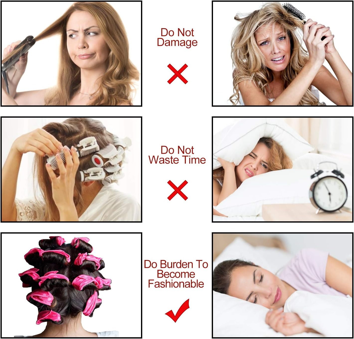 Curler Curler Flexible Foam Sponge Curler Rollers No Heat Hair Rollers Curls Magic Cushion Soft Rolls Hair Care DIY Styling Tools 20 Pieces 5 Colours image number 3