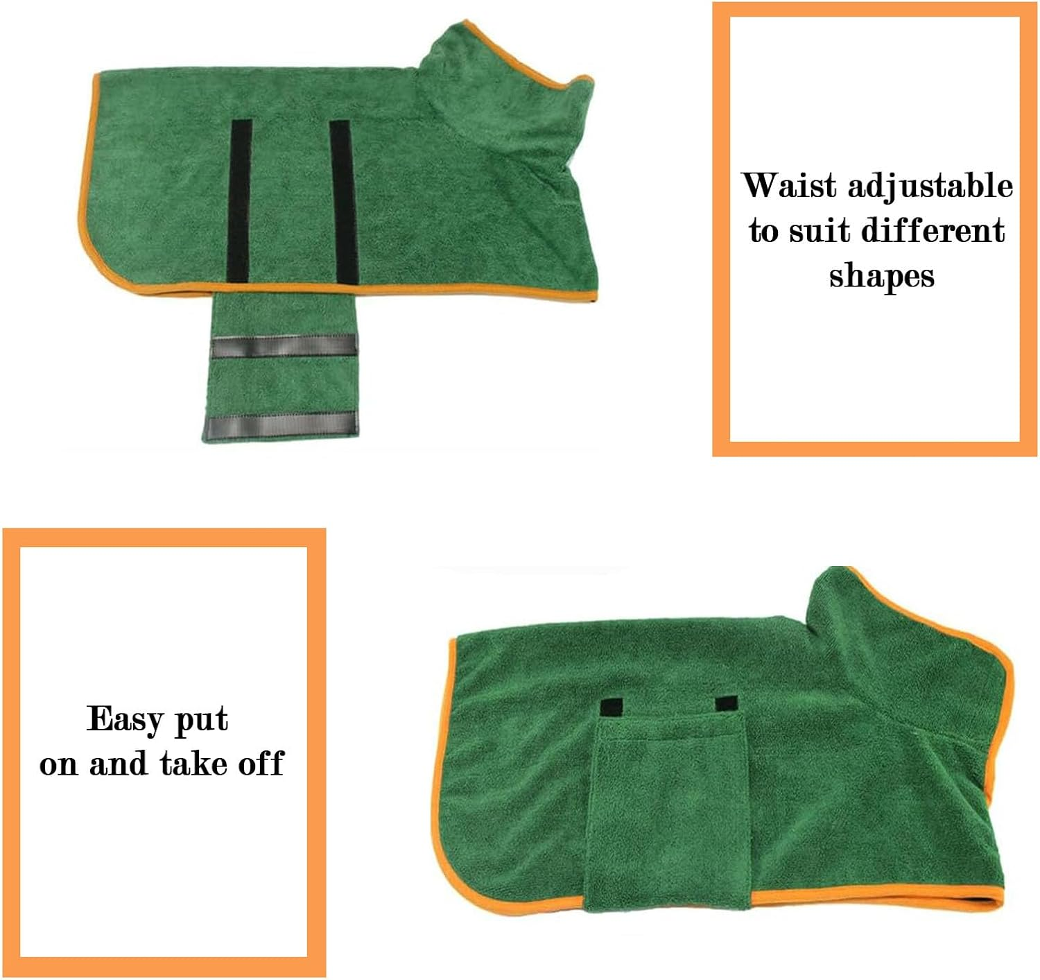 2Pcs Dog Towel,Dog Bathrobe with Quick Drying Dog Bath Towel,Warm Keeping Dogs Robes for after Bath Dogs image number 1