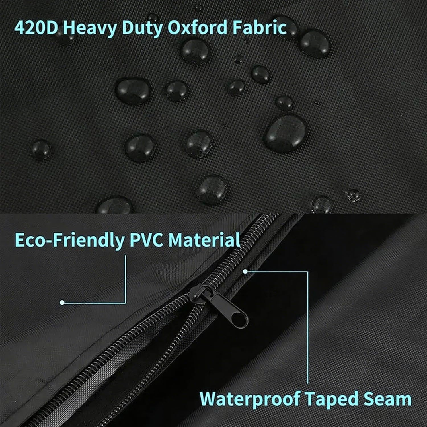 Night Use Bird Cage Cover,With Breathable Fabric Light Blocking Cover, Waterproof and Dustproof Universal Light Blocking,Suitable for Large Bird Cages,Suitable for Bird Cage Tops (Black) image number 5