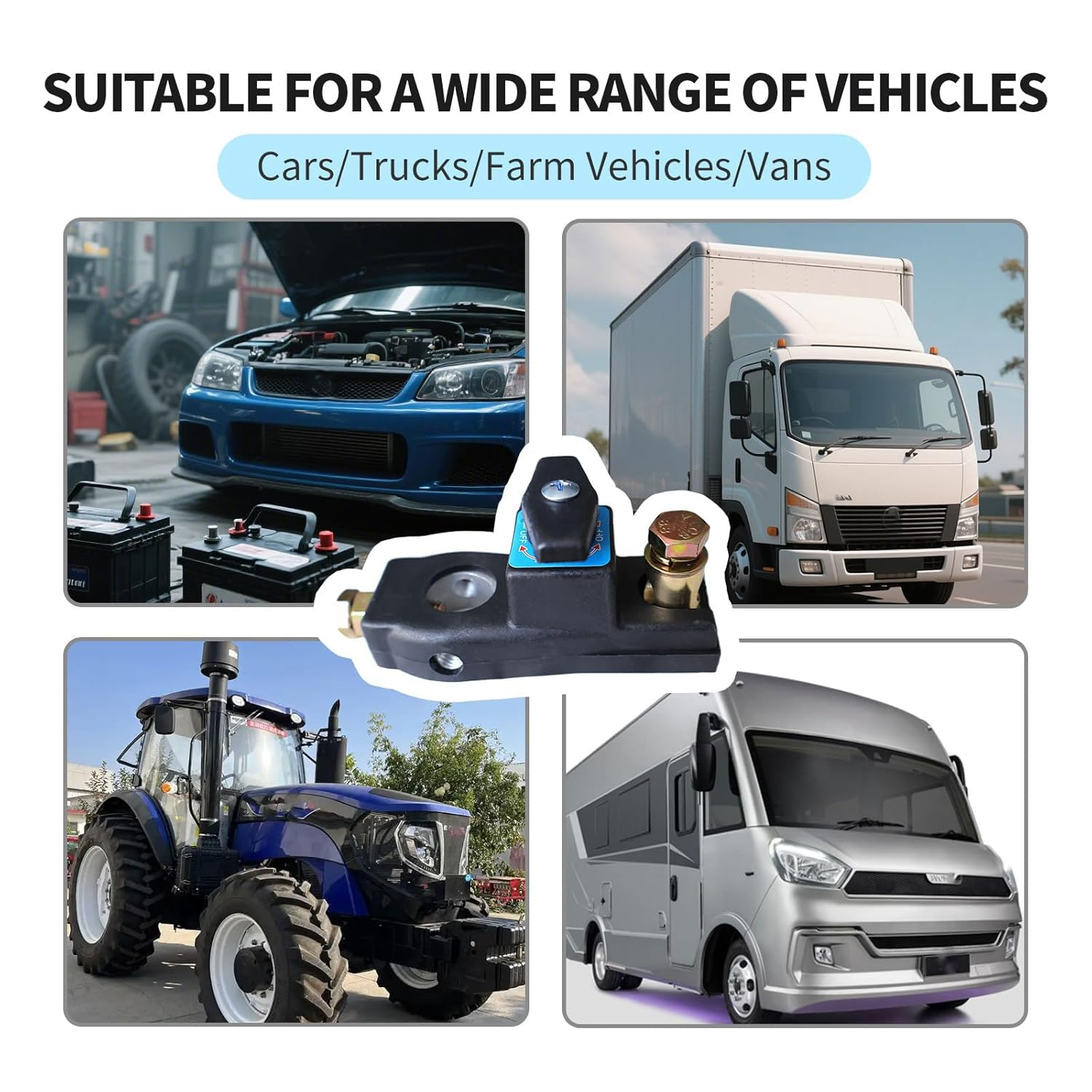 Heavy Duty Battery Disconnect Switch 12V for Car, Truck, Boat &ndash; Quick Shut Off, Anti-Theft & Easy Install &ndash; Universal 12 Volt Battery Cut off Switch for RV, SUV, Marine image number 3